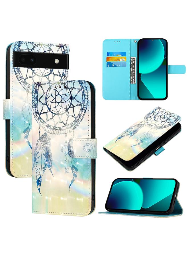 اس-توب جراب هاتف Google Pixel 6a من الجلد بتصميم ثلاثي الأبعاد مع قلاب أفقي - Image 1