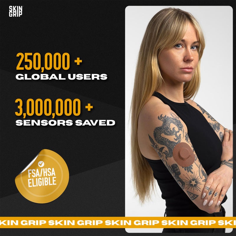 Skin Grip Freestyle Libre 2 Sensor Covers & Lingo CGM â€“ Waterproof and Sweatproof Adhesive for 10-15 Days, Pre-Cut Medical Tape, Continuous Glucose Monitor Patch â€“ 20 Pack, Chocolate - Image 5