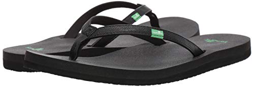 Sanuk Yoga Joy | Flip Flops for Women | Yoga Sandals For Women | Women's Beach Sandals | Memory Foam Footbed, Black, 10 - Image 4