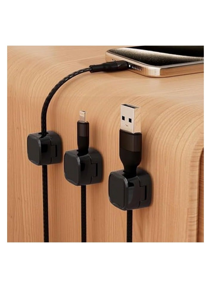 erorex 8 Pack Magnetic Cable Clips, Spring Cable Holder Clips, Cable Management Adhesive Cord, Wire Holder Keeper for Home Office Desk Phone Car Wall Desktop Nightstand - Image 2