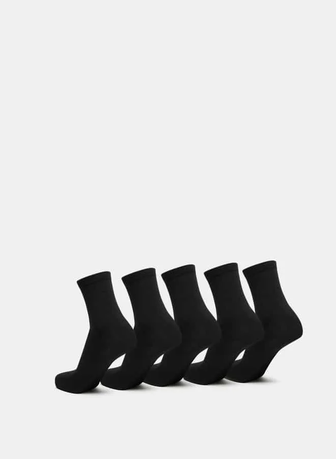 LBL by Shoexpress Solid Crew Length Socks - Set of 5
