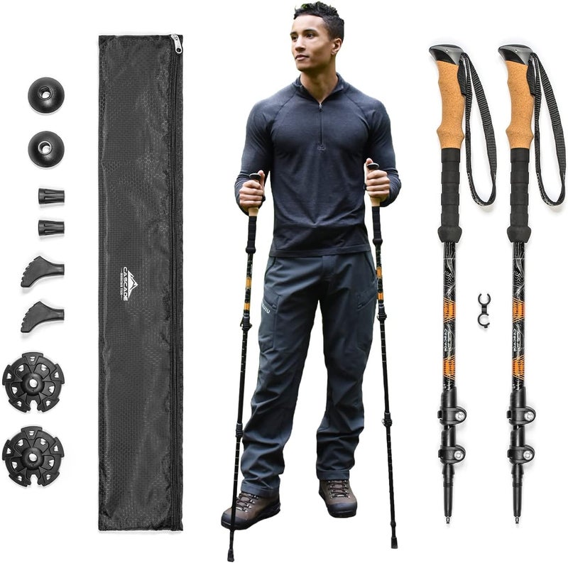 Cascade Mountain Tech Aluminum Adjustable Trekking Poles - Lightweight Quick Lock Walking Or Hiking Stick - 1 Set (2 Poles) - Image 1