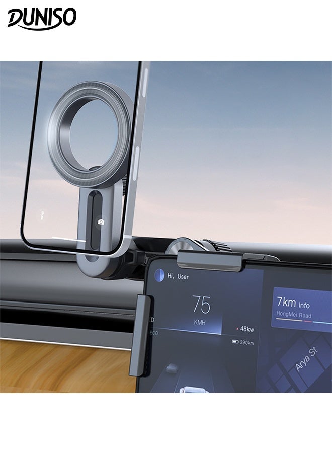 DUNISO Magnetic Car Phone Holder 360° Rotation Magnetic Phone Mount Foldable Magnetic Car Phone Holder Adjustable Flexible Arm Multi Functional Phone Durable Bracket - Image 1