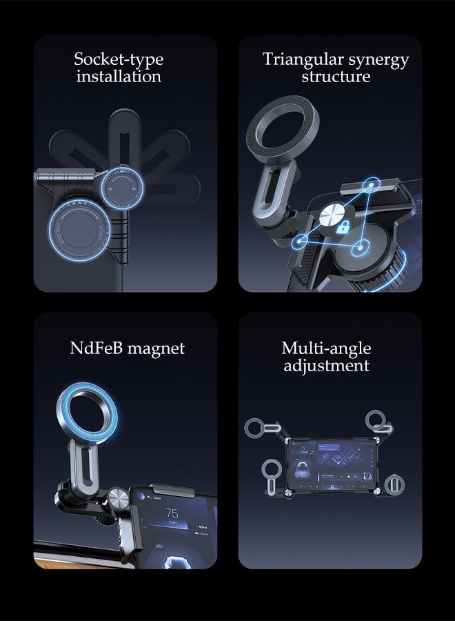 DUNISO Magnetic Car Phone Holder 360° Rotation Magnetic Phone Mount Foldable Magnetic Car Phone Holder Adjustable Flexible Arm Multi Functional Phone Durable Bracket - Image 5
