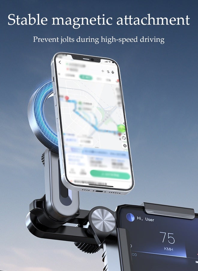 DUNISO Magnetic Car Phone Holder 360° Rotation Magnetic Phone Mount Foldable Magnetic Car Phone Holder Adjustable Flexible Arm Multi Functional Phone Durable Bracket - Image 3