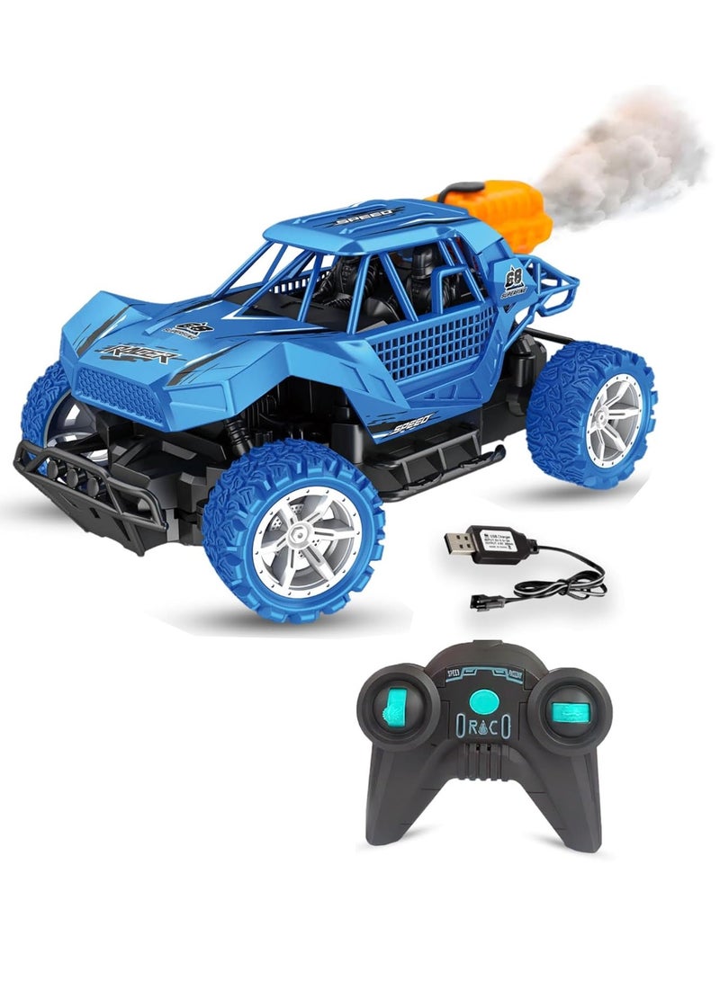 Fend Rechargable Remote Control Water Spray Runner Climbing Car with Rear Fog LED Light for Kids Blue - Image 1