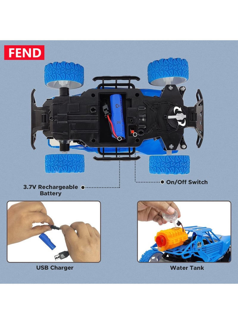 Fend Rechargable Remote Control Water Spray Runner Climbing Car with Rear Fog LED Light for Kids Blue - Image 2
