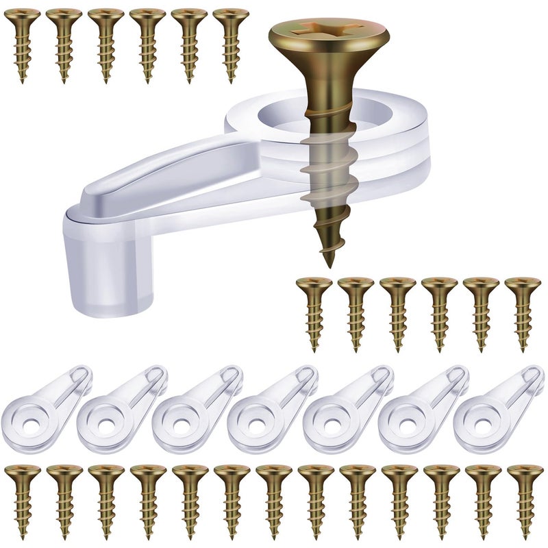 Blulu 50 Pack Glass Retainer Clips with Screws 4 mm Cabinet Door Glass Panel Retainer Clips Clear Acrylic Universal Cabinet for Mirror Window Storm(Transparent with Rainbow) - Image 1