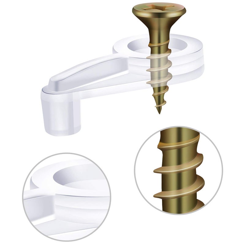 Blulu 50 Pack Glass Retainer Clips with Screws 4 mm Cabinet Door Glass Panel Retainer Clips Clear Acrylic Universal Cabinet for Mirror Window Storm(Transparent with Rainbow) - Image 4