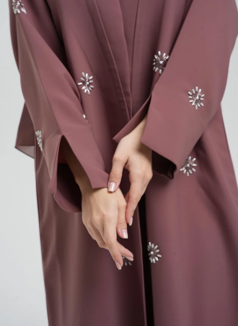 Meem by Mariyah Embellished Front open abaya