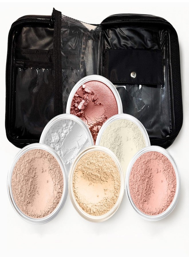 Sweet Face Minerals XXL KIT with CASE (LIGHT) Mineral Makeup Set Bare Face Matte Powder Foundation - Image 1