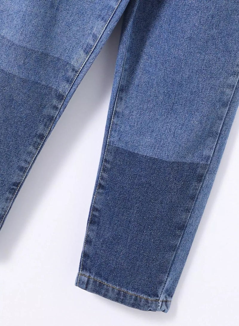 Girls Colorblock Tapered Jeans  - Image 3