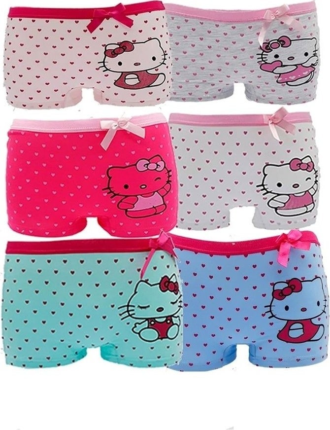 Tezzgelsin Girl's Cotton Patterned Boxer 6 Pieces  - Image 1