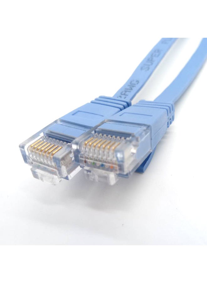 Home Network Line Spot CAT6 Gigabit Flat Network Line Router Set-top Box Finished Line 32AWG Network Line 3 Meters-Color:Blue-Line Length:15 M  - Image 1