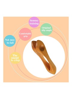 Generic 2Pcs Natural Wood Musical Spoons Folk Percussion Instrument Traditional Musical Folk Wooden Musical Instrument for Party Festival Holiday  - Image 2