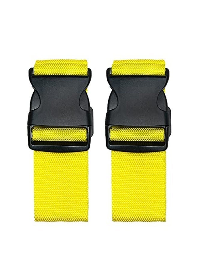 jaexest 2 Pack Suitcase Straps with Quick Release Buckle, Bright Color, Yellow - Image 2