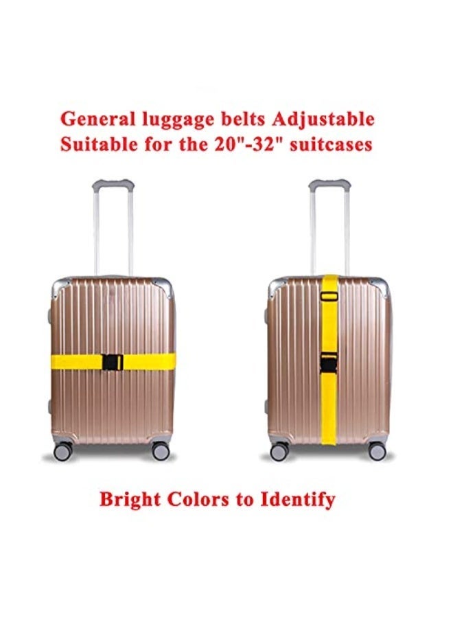 jaexest 2 Pack Suitcase Straps with Quick Release Buckle, Bright Color, Yellow - Image 4