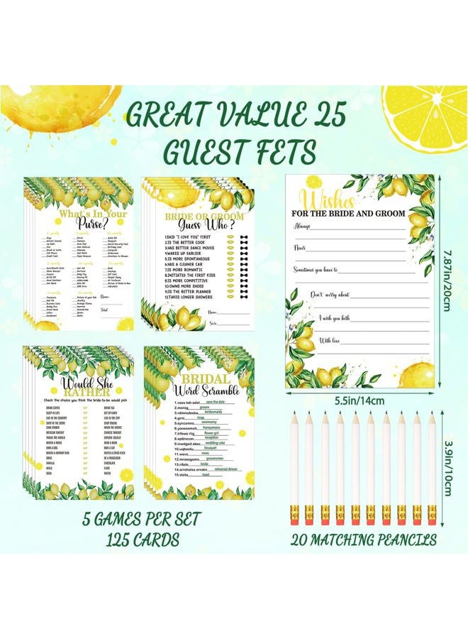 BOON 145 Pieces Lemon Bridal Shower Game Bridal Shower Favors Wedding Shower Games Set Include Wedding Games Cards and Pencils for Bride Groom Bachelorette Party Wedding Shower Party Favor - Image 4