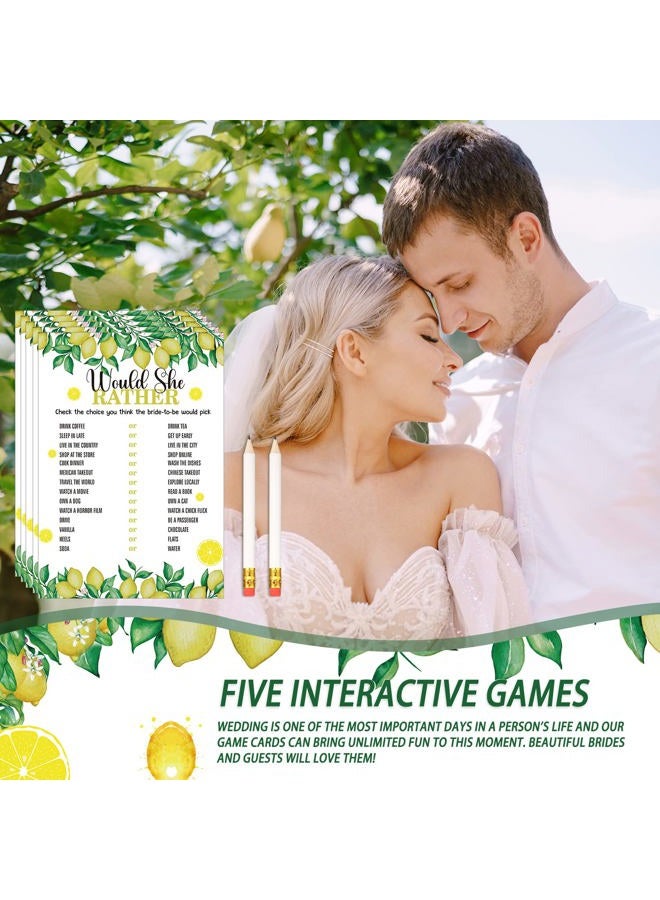 BOON 145 Pieces Lemon Bridal Shower Game Bridal Shower Favors Wedding Shower Games Set Include Wedding Games Cards and Pencils for Bride Groom Bachelorette Party Wedding Shower Party Favor - Image 5