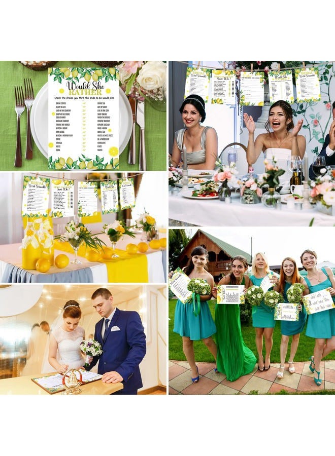BOON 145 Pieces Lemon Bridal Shower Game Bridal Shower Favors Wedding Shower Games Set Include Wedding Games Cards and Pencils for Bride Groom Bachelorette Party Wedding Shower Party Favor - Image 3