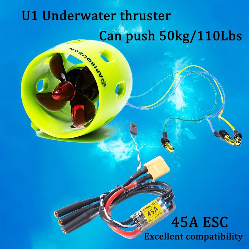 U1 Set 12V To 16V Brushless Underwater Thruster U01 CW With 45A ESC For ROVs Boats - Image 1