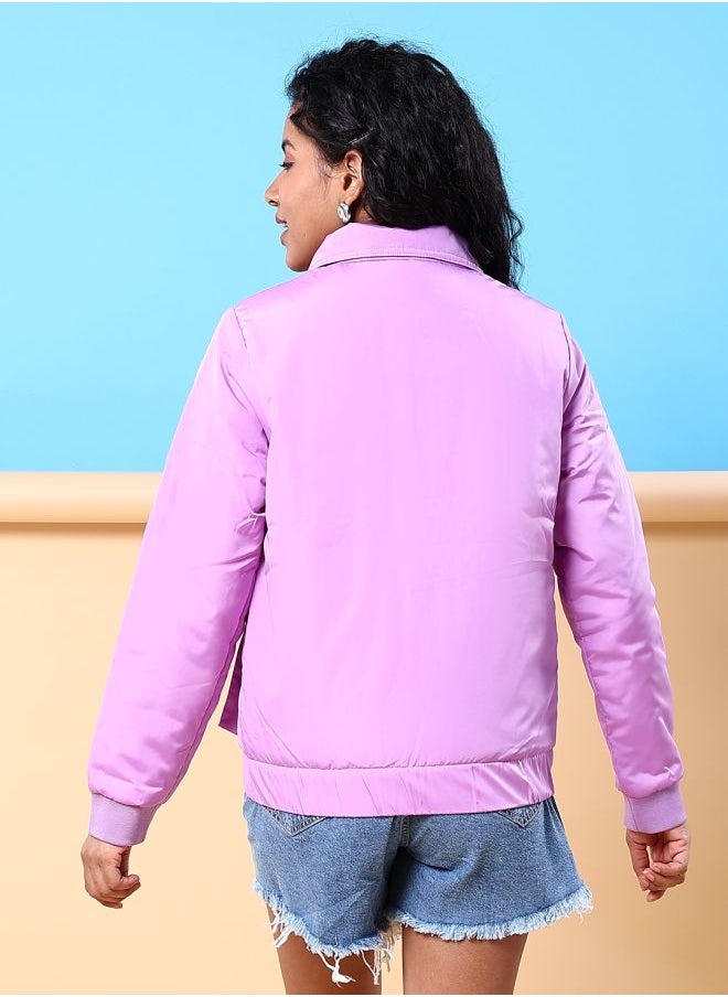 Freehand - Women Regular Fit Solid Crop Cargo Puffer Jacket - Image 1