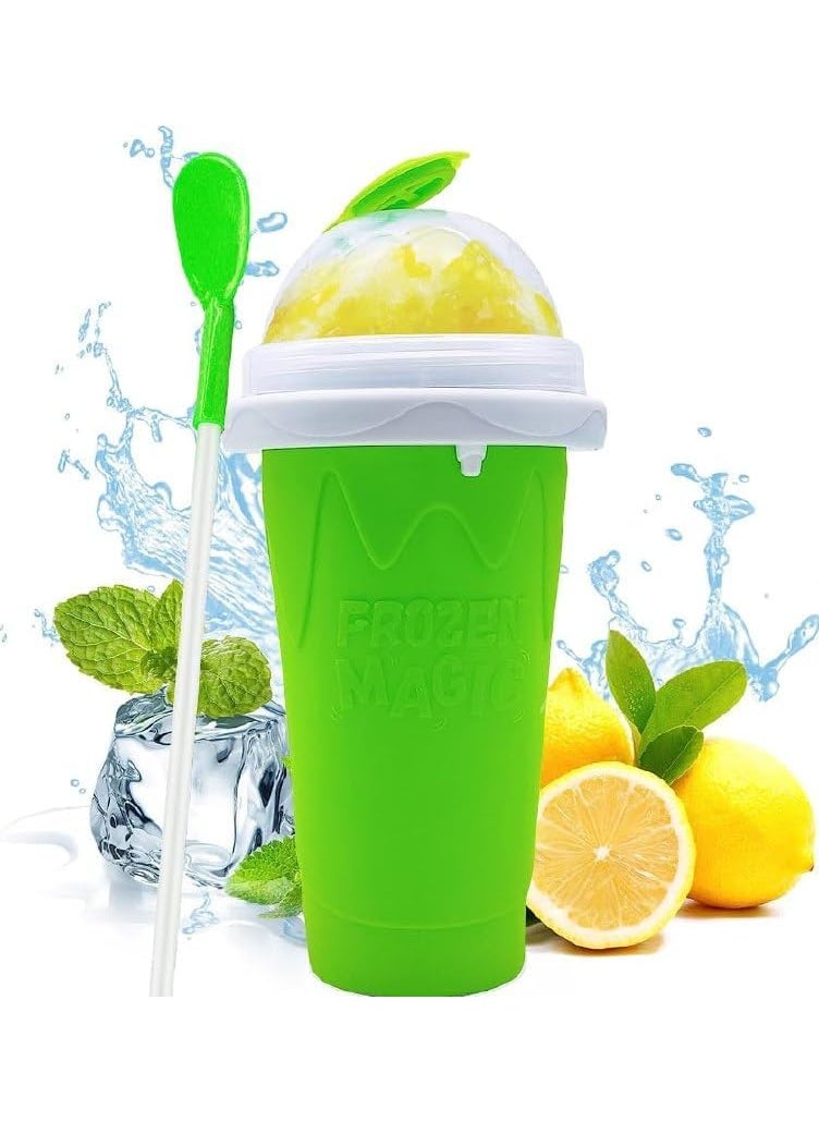 BLOOMBITE - Slushie Maker Cup Magic Quick Frozen Smoothies Cup Ice Cream Maker with Lid Straw Shake and Slush Maker Double Layer Squeeze Smoothie Cooling Cup Multicolor - Image 1