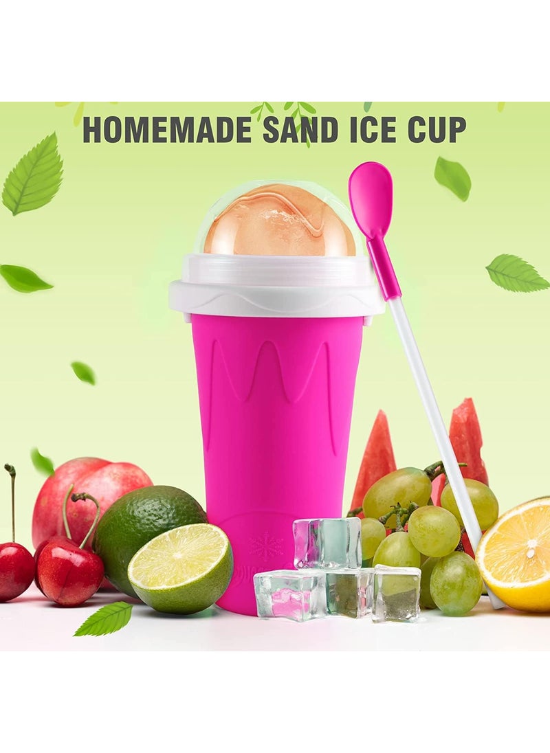 BLOOMBITE - Slushie Maker Cup Magic Quick Frozen Smoothies Cup Ice Cream Maker with Lid Straw Shake and Slush Maker Double Layer Squeeze Smoothie Cooling Cup Multicolor - Image 1