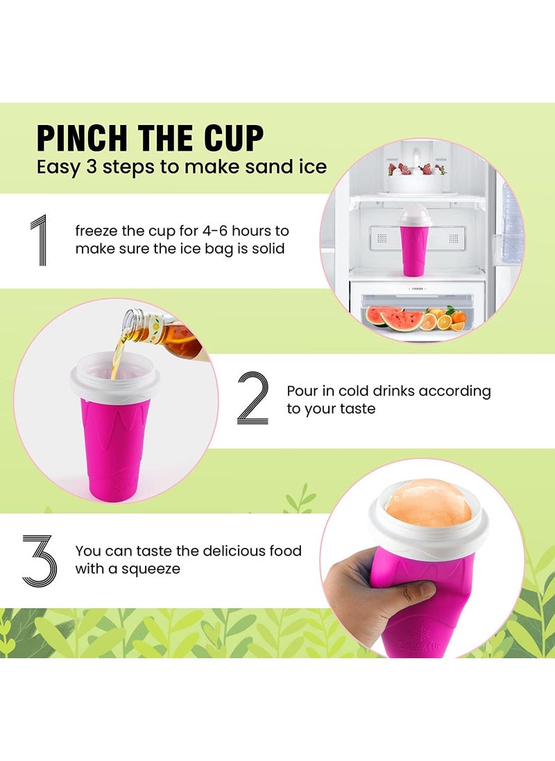 BLOOMBITE - Slushie Maker Cup Magic Quick Frozen Smoothies Cup Ice Cream Maker with Lid Straw Shake and Slush Maker Double Layer Squeeze Smoothie Cooling Cup Multicolor - Image 1