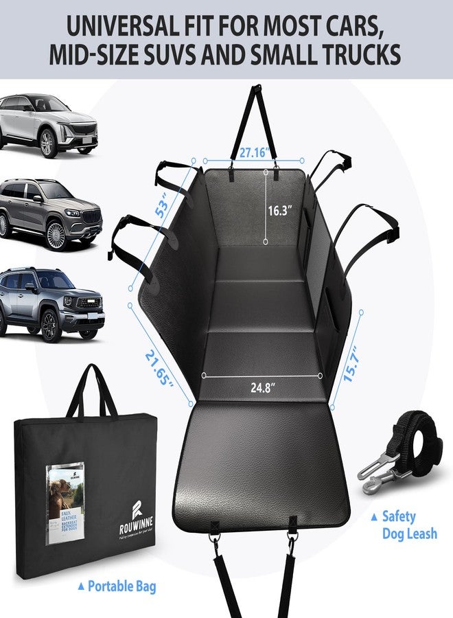 ROUWINNE Back Seat Extender for Dogs-Large Space, Hard Bottom PU Leather Dog Car Seat Cover for Back Seat 420lb, Anti-Scratch Backseat Extender for Dogs,Waterproof Dog Hammock for Car, SUV, Truck - Image 4