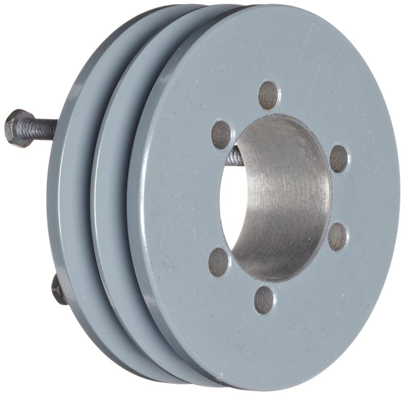 TB Woods 3V4122 Narrow V-Belt Sheave, 3V Belt Section, 2 Grooves, SH Bushing required, Cast Iron, 4.12" OD - Image 1