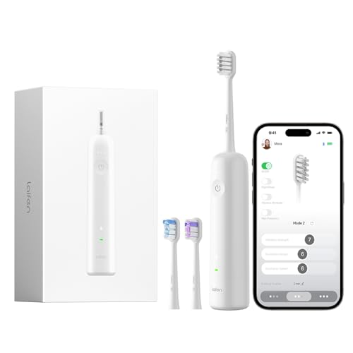 Laifen Wave Electric Toothbrush, Oscillation & Vibration Sonic Electric Toothbrush for Adults with 3 Brush Heads, IPX7 Waterproof ADA Accepted Travel Powered Toothbrush ABS(White) - Image 1