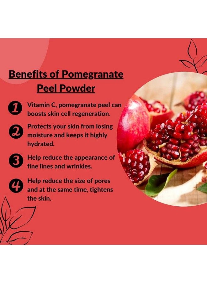 mi nature - Pure And Natural Antioxidants Pomegranate Peel Powder (Punica Granatum) For Skin And Hair Mask; 227G(8Oz) (1/2 Lb) - Image 1
