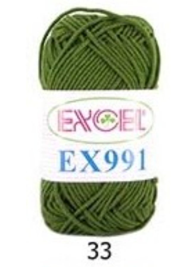 Excel EX991 Crochet Yarn Dark Green 33 - Image 1