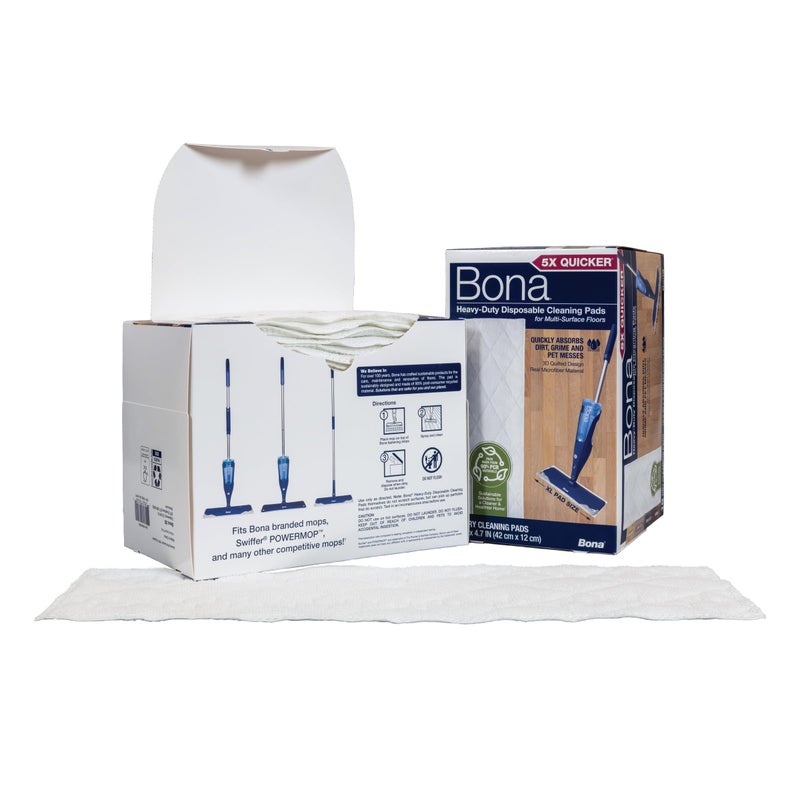 Bona Multi-Surface Floor Cleaning Pads - 18 Refills - Heavy-Duty, Disposable, Microfiber Pads for Easy Floor Cleaning - Image 4
