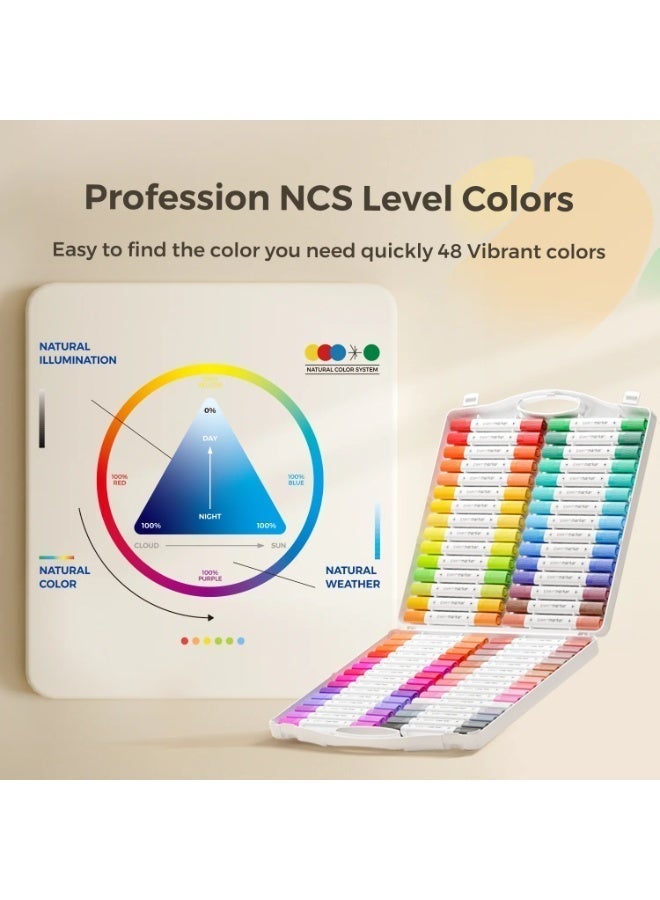 العدو مجموعة أقلام تلوين أكريليك مزدوجة الرأس من ENMY – 80 لونًا زاهيًا | حبر مائي قابل للغسل وسريع الجفاف، آمن وغير سام، خالٍ من الروائح | أقلام تلوين دقيقة وفرشاة مزدوجة للرسم على الزجاج، الخشب، القماش، الصخور، الفخار، واللوحات القماشية | مجموعة مثالية للرسم والحرف اليدوية وصنع الهدايا، مع حقيبة حمل محمولة مناسبة للأطفال والكبار - Image 4