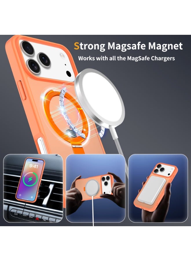ZXING Military Grade MagSafe iPhone 17 Pro Max Case in Orange with Drop Protection and Adjustable Stand and Slim Profile - Image 4