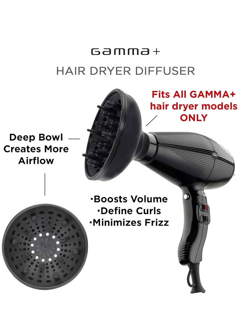 GAMMA+ Professional Hair Dryer Diffuser Attachment, Fits Only Gamma+ Dryer Models Black - Image 3