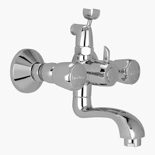 Hindware F330018CP Wall Mixer with Hand Shower Arrangement (Crutch) (Contessa Plus) with Chrome Finish - Image 1