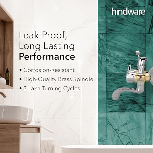 Hindware F330018CP Wall Mixer with Hand Shower Arrangement (Crutch) (Contessa Plus) with Chrome Finish - Image 4