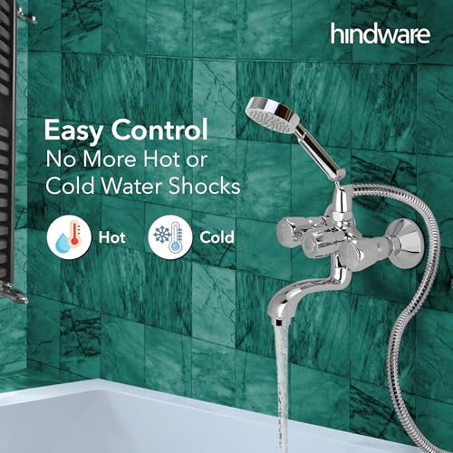 Hindware F330018CP Wall Mixer with Hand Shower Arrangement (Crutch) (Contessa Plus) with Chrome Finish - Image 3