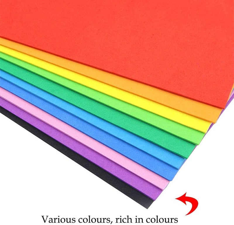 KABEER ART Foam Board Sheet Of 10 Different Colors A4 Size 2Mm Thickness,Watercolor - Image 2