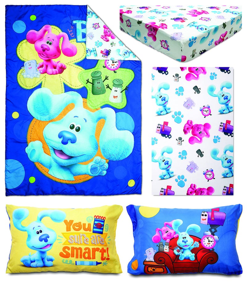 Blue's Clues Blues Clues You Are Smart 4 Piece Toddler Bedding Set – Includes Comforter, Sheet Set – Fitted + Top Sheet + Reversible Pillowcase for Boys And Girls Beds, Blue - Image 2