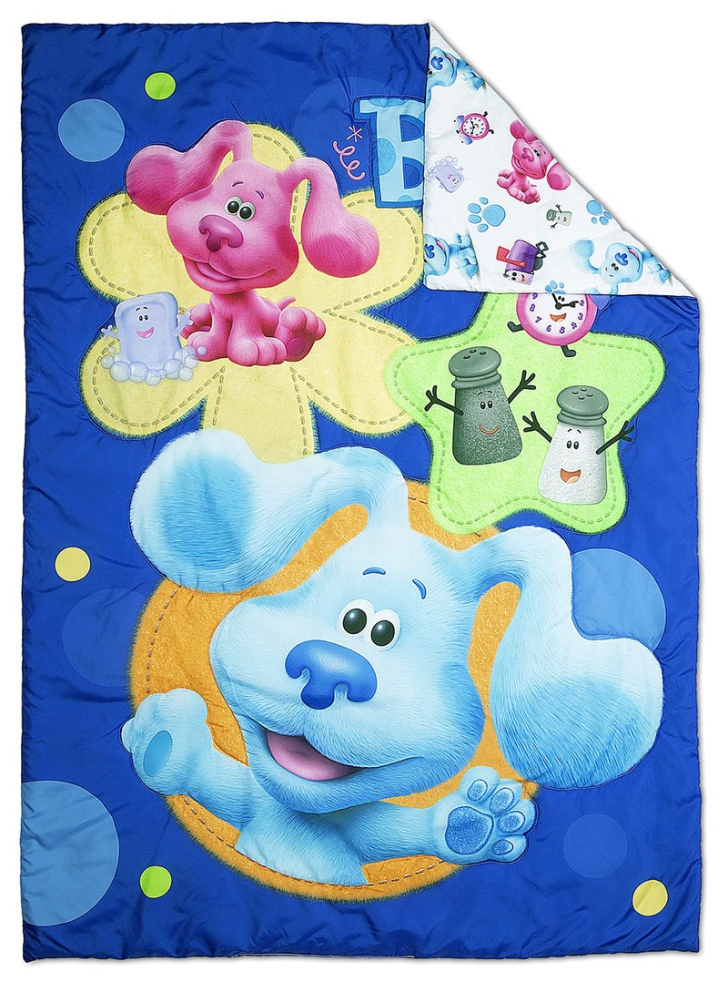 Blue's Clues Blues Clues You Are Smart 4 Piece Toddler Bedding Set – Includes Comforter, Sheet Set – Fitted + Top Sheet + Reversible Pillowcase for Boys And Girls Beds, Blue - Image 3