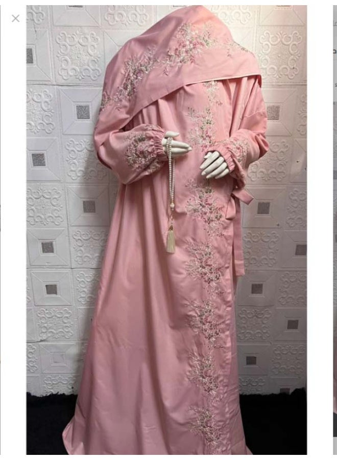 A Very Luxurious Embroidered Prayer Shawl With An Attached, Wide, And Comfortable Veil.
