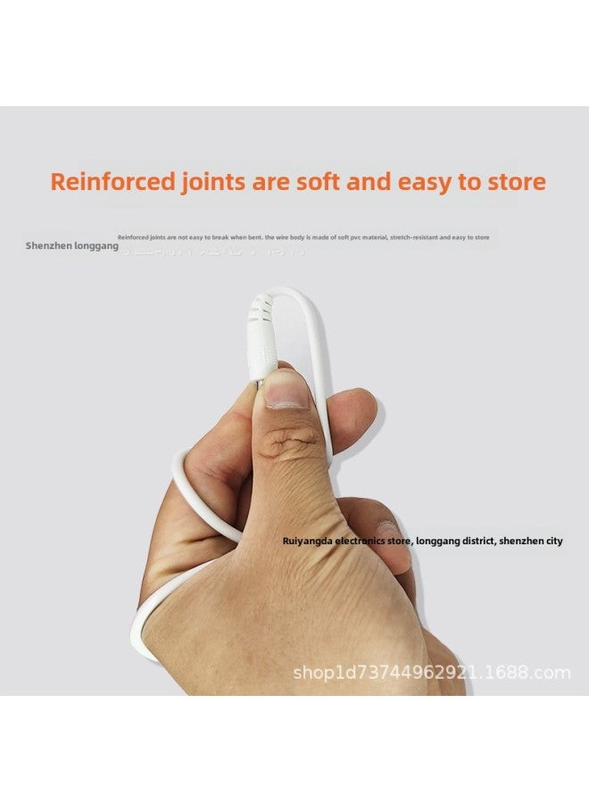 Loquat DC5V Round Hole Charging Cable Desk Lamp Electric Fan Toy Universal USB Power 2.53.54.05.5mm Data Cable-Color:White-5.5X2.1MM - Image 3