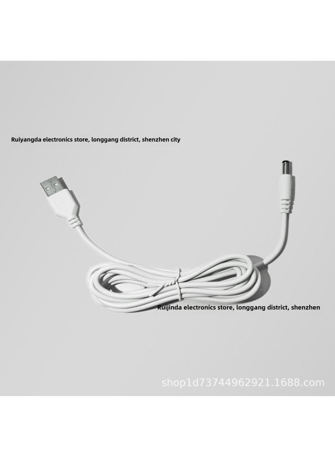 Loquat DC5V Round Hole Charging Cable Desk Lamp Electric Fan Toy Universal USB Power 2.53.54.05.5mm Data Cable-Color:White-5.5X2.1MM - Image 5