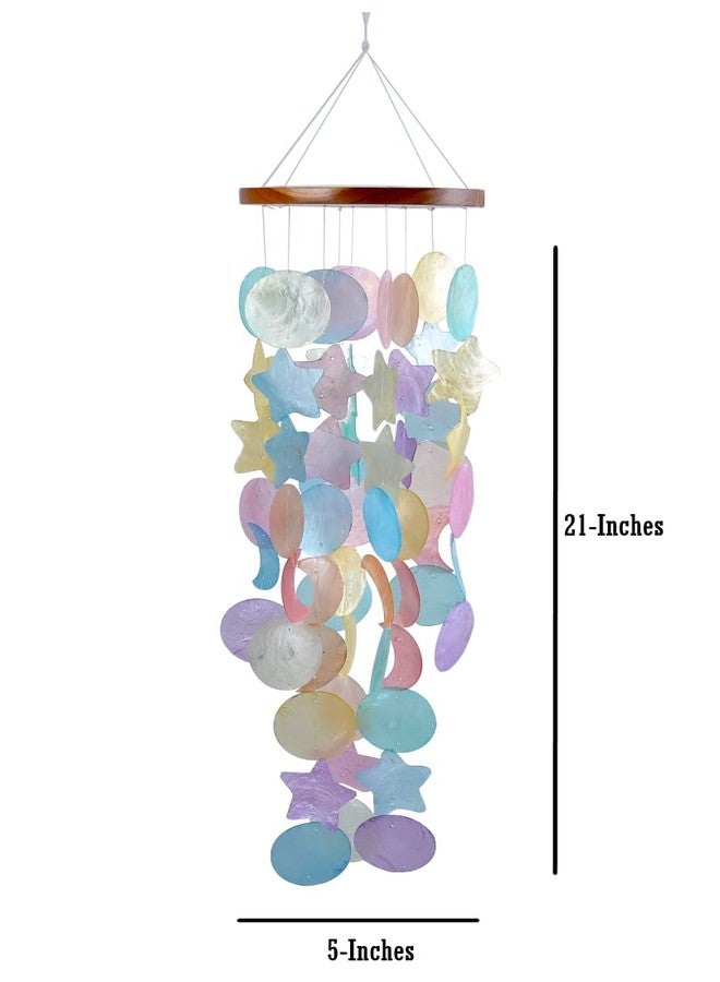 CraftCurl Shells Wind Chime Brightly Colored Good Luck Charm Soft Soothing Sound Visually Appealing (Pastel Colorful) - Image 2