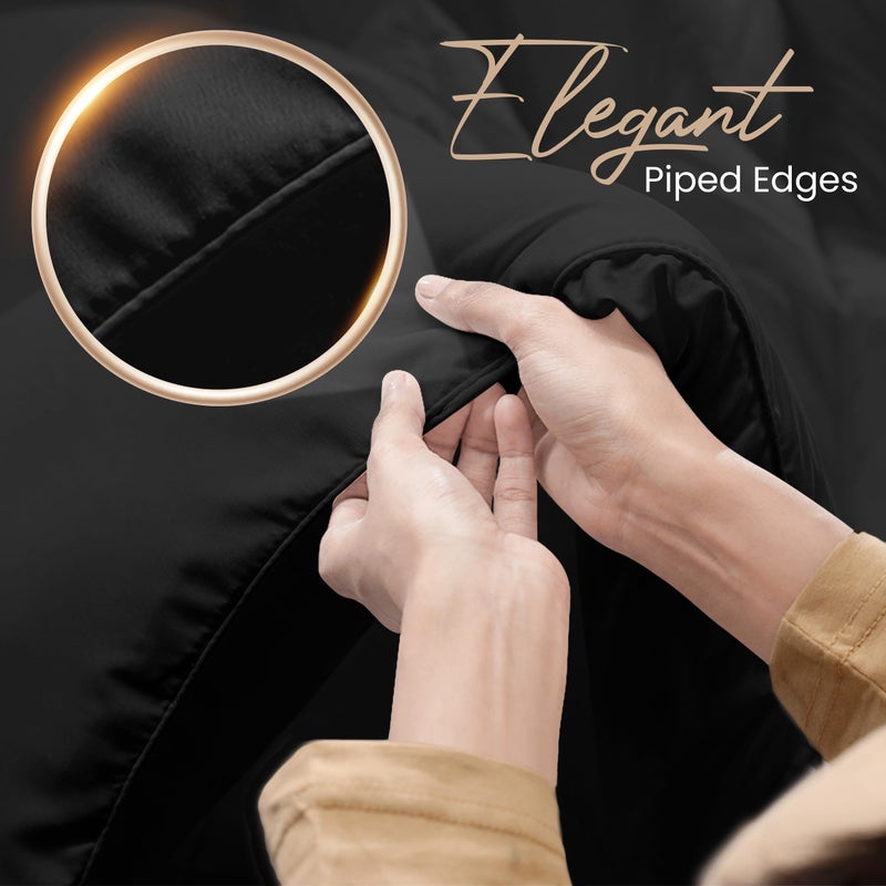 Utopia Bedding Comforters Queen Size, All Season Duvet Insert, Down Alternative Box Stitched Bed Comforter with Corner Tabs, Machine Washable (Black) - Image 5