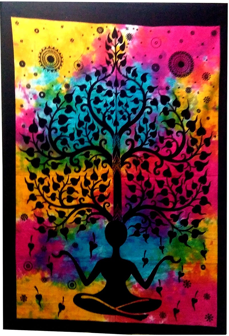 Purpledip Cotton Wall Poster Beach Throw 'Tree Of Life': Bohemian Hanging Tapestry (20035) - Image 1